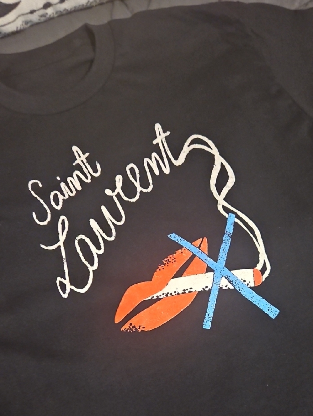 Saint Laurent Anti Cigarette Lips Tee Size M TAGLESS - Picture 2 of 2